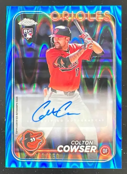 2024 Topps Chrome Update Blue RayWave Refractor #ACCC Colton Cowser RC Auto /150