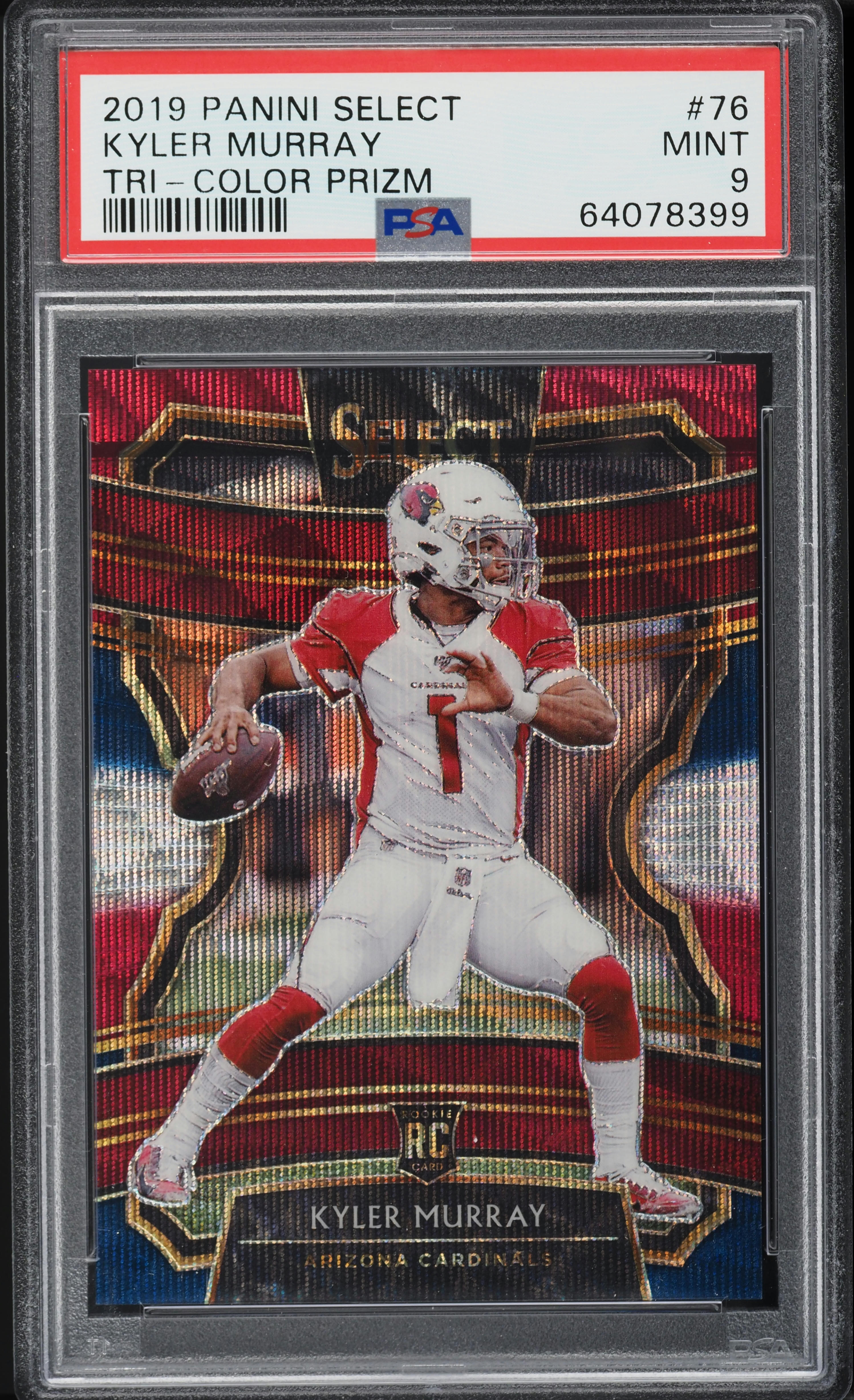 2019 Select Concourse Tri-Color Prizm Kyler Murray ROOKIE /199 #76 PSA 9 MINT