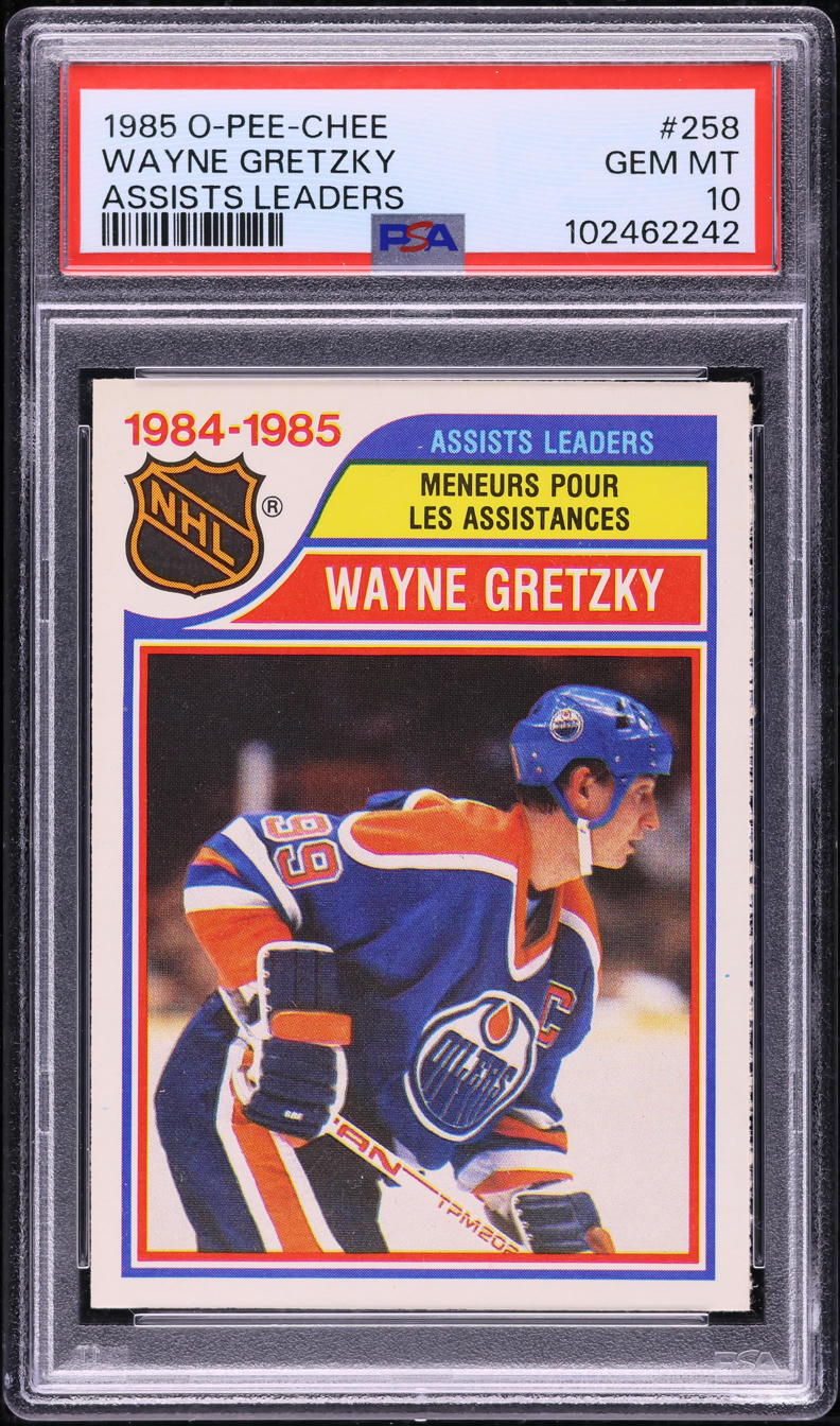 1985 O-Pee-Chee Hockey Wayne Gretzky LDRS #258 PSA 10 GEM MINT