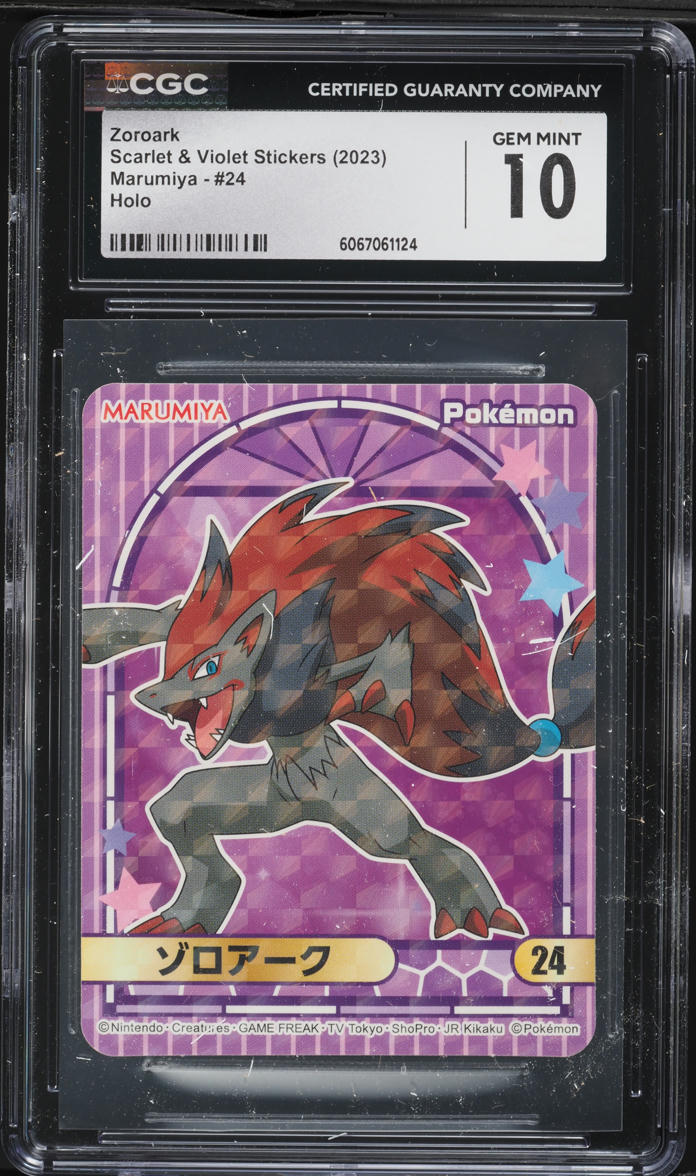 2023 Pokemon Japanese SV Stickers Marumiya Holo Zoroark #24 CGC 10 GEM MINT