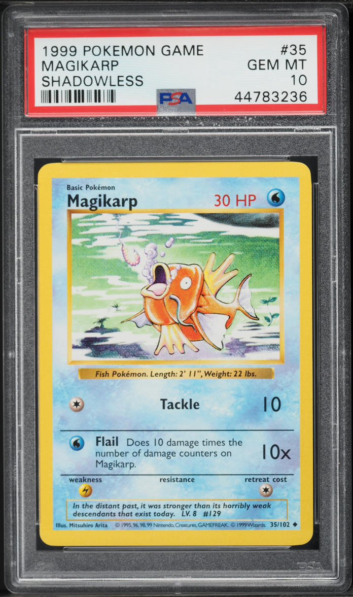 1999 Pokemon Base Set Shadowless Magikarp #35 PSA 10 GEM MINT