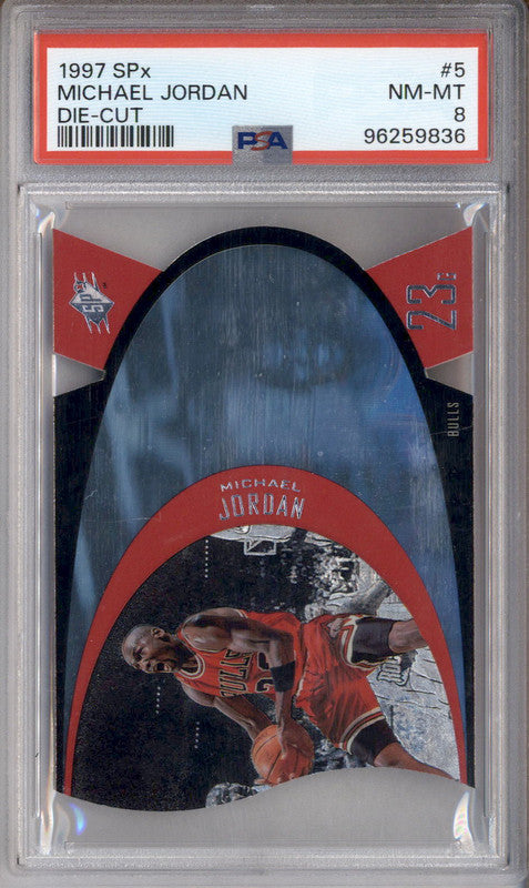 1997 SPx Die-Cut #5 Michael Jordan PSA 8