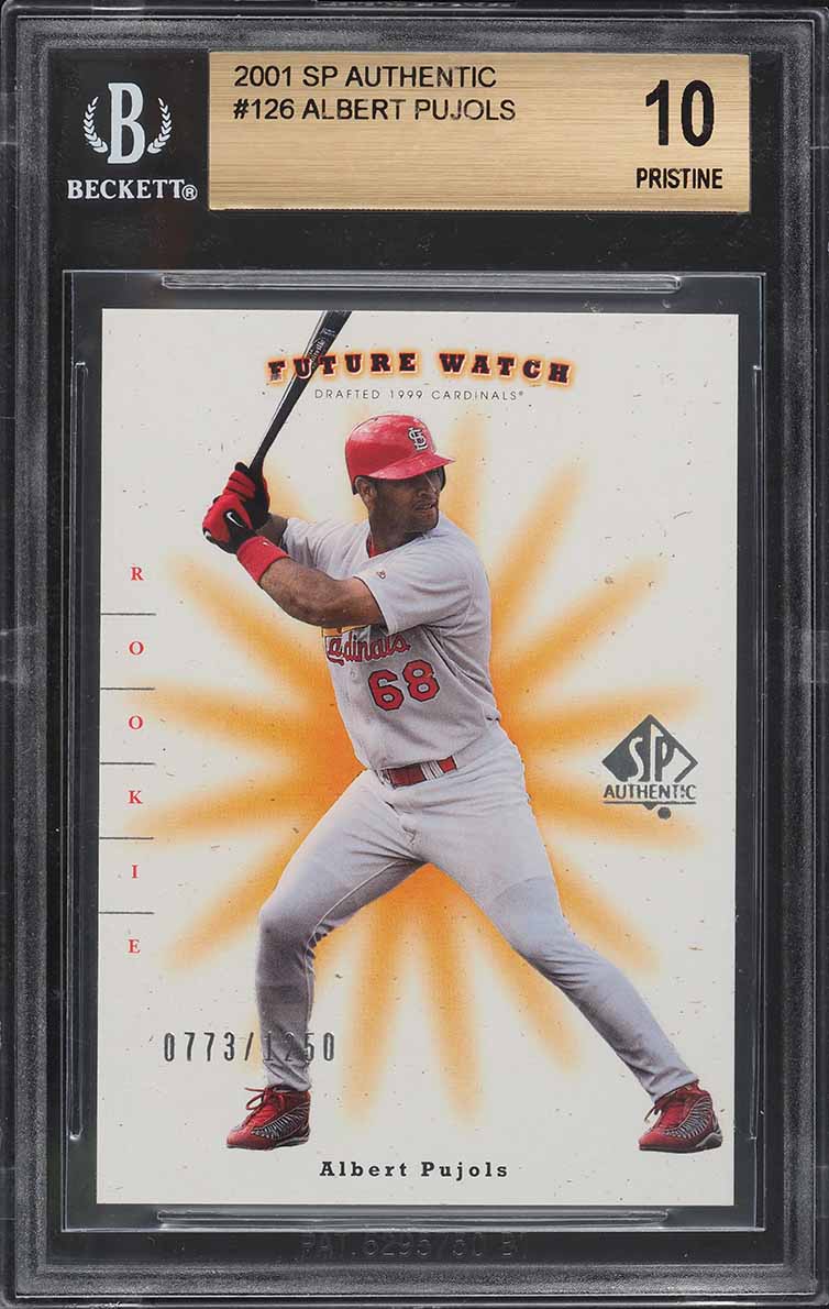 2001 SP Authentic Albert Pujols ROOKIE /1250 #126 BGS 10 PRISTINE