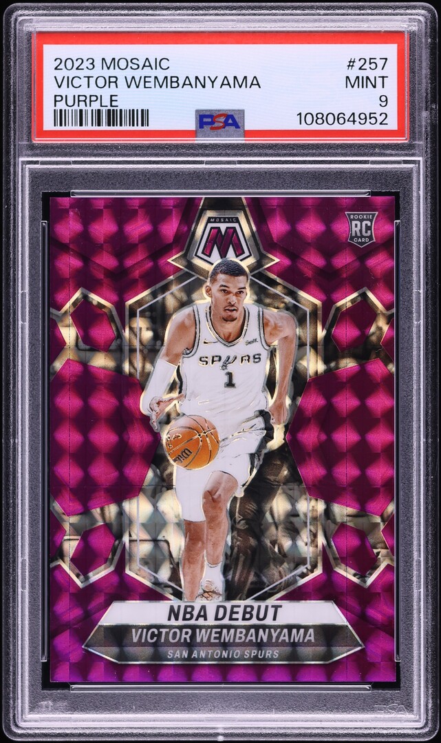 2023 Panini Mosaic Purple Victor Wembanyama ROOKIE /99 #257 PSA 9 MINT