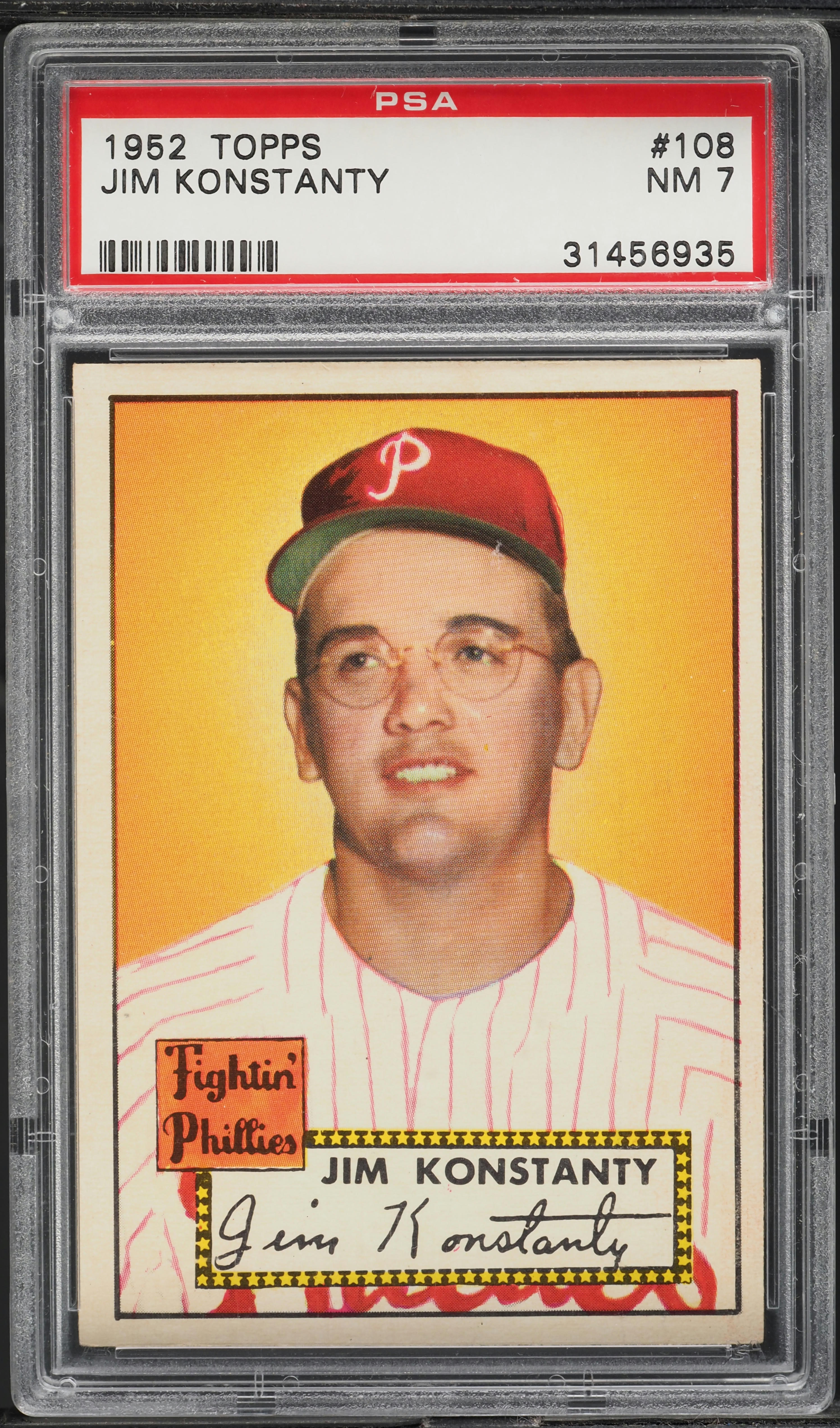 1952 Topps Jim Konstanty #108 PSA 7 NRMT