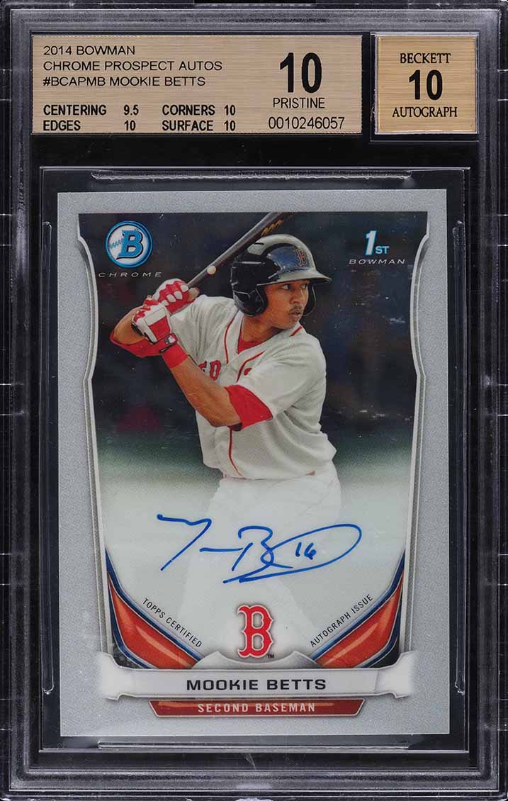 2014 Bowman Chrome Mookie Betts PROSPECT AUTO #BCAPMB BGS 10 PRISTINE