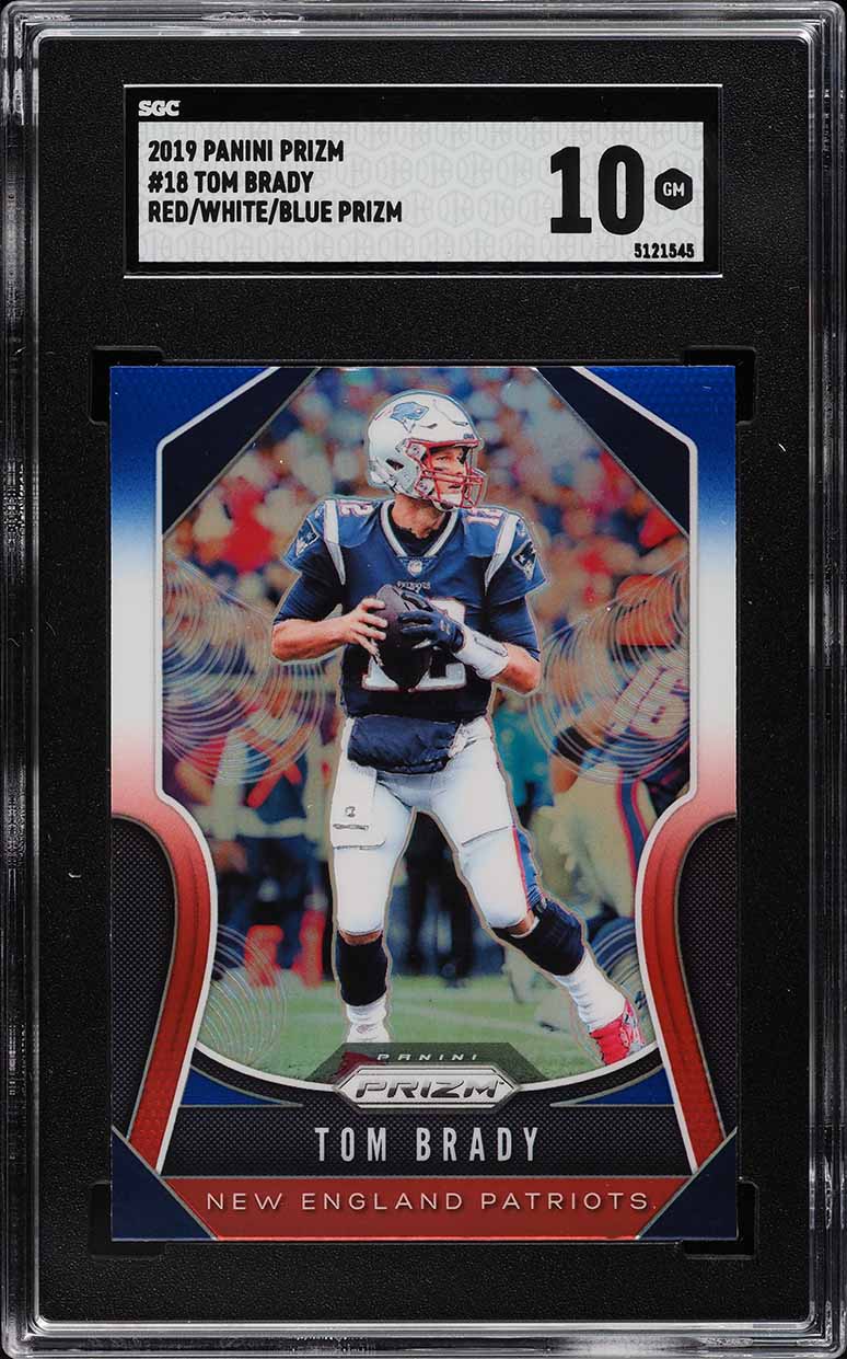 2019 Panini Prizm Red White Blue Prizms Tom Brady #18 SGC 10 GEM MINT