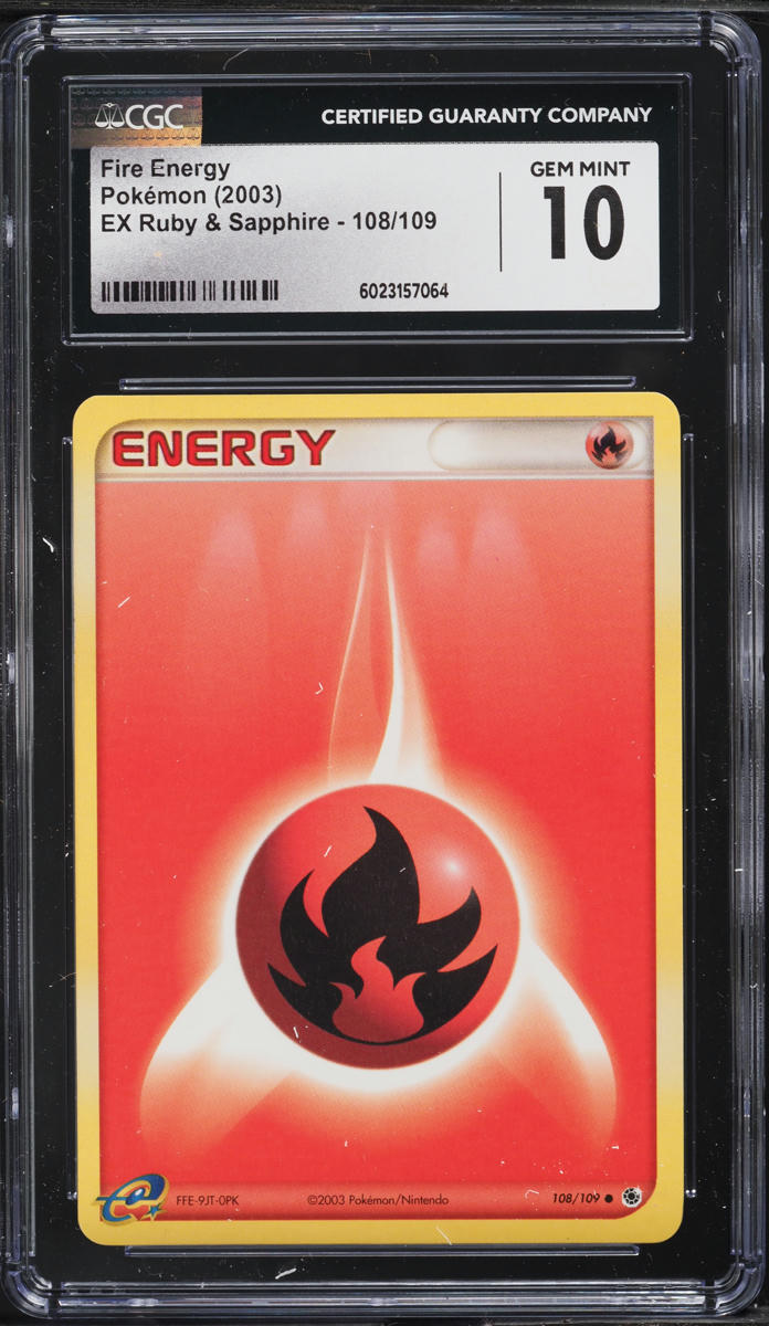2003 Pokemon EX Ruby & Sapphire Fire Energy #108 CGC 10 GEM MINT