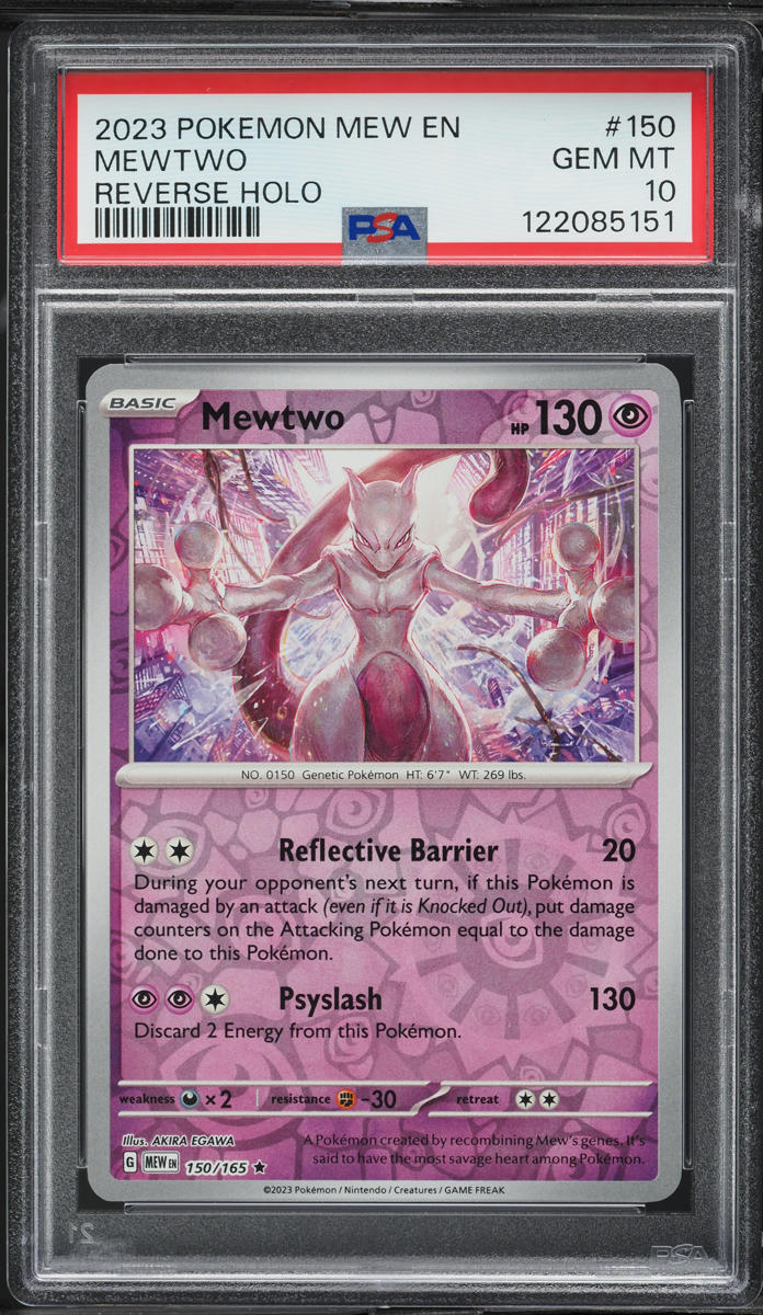 2023 Pokemon Scarlet & Violet 151 Reverse Holo Mewtwo #150 PSA 10 GEM MINT