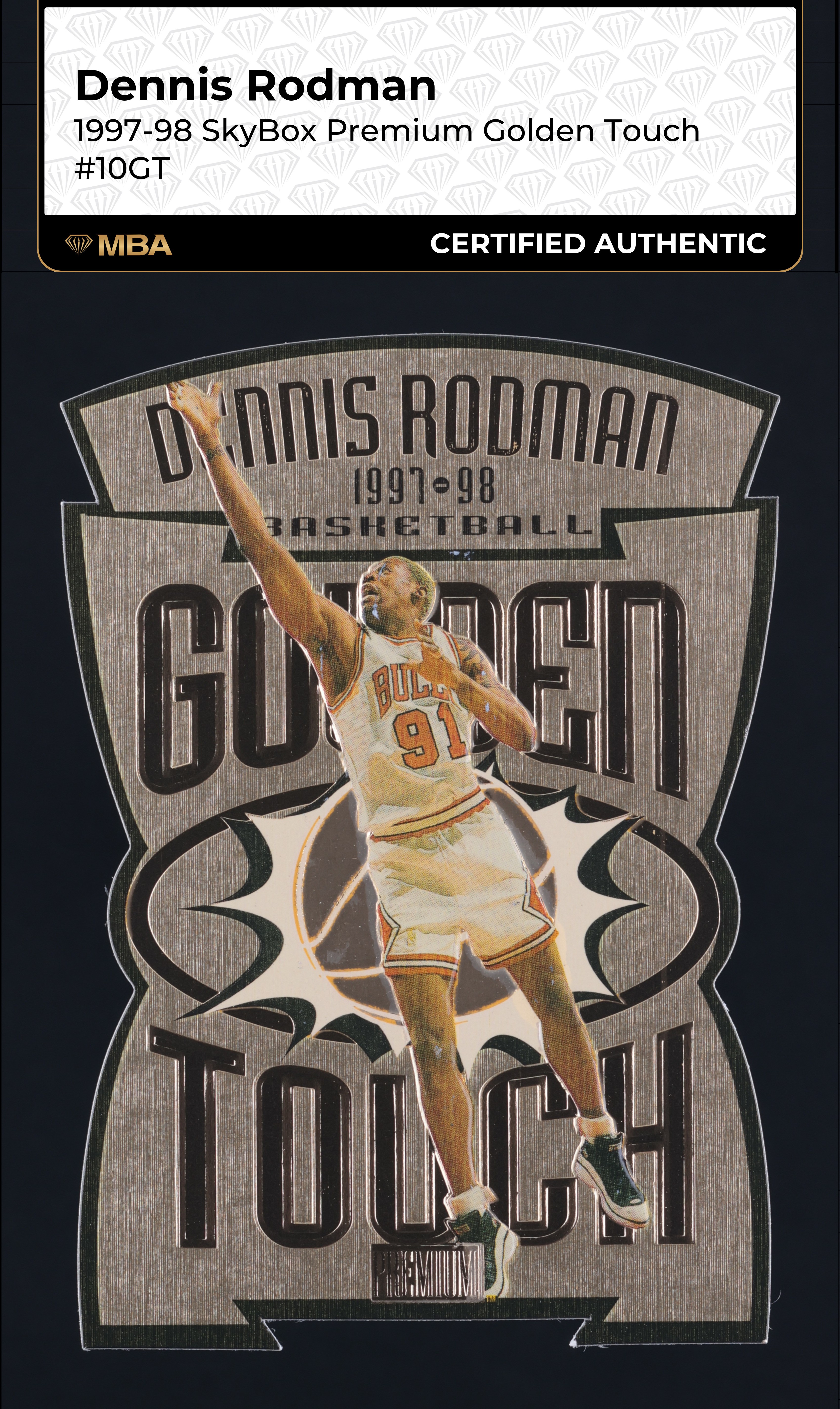その他 1997 Skybox Premium Golden Touch die-cut Dennis Rodman 1997 SkyBox Premium #10GT Golden Touch Price
