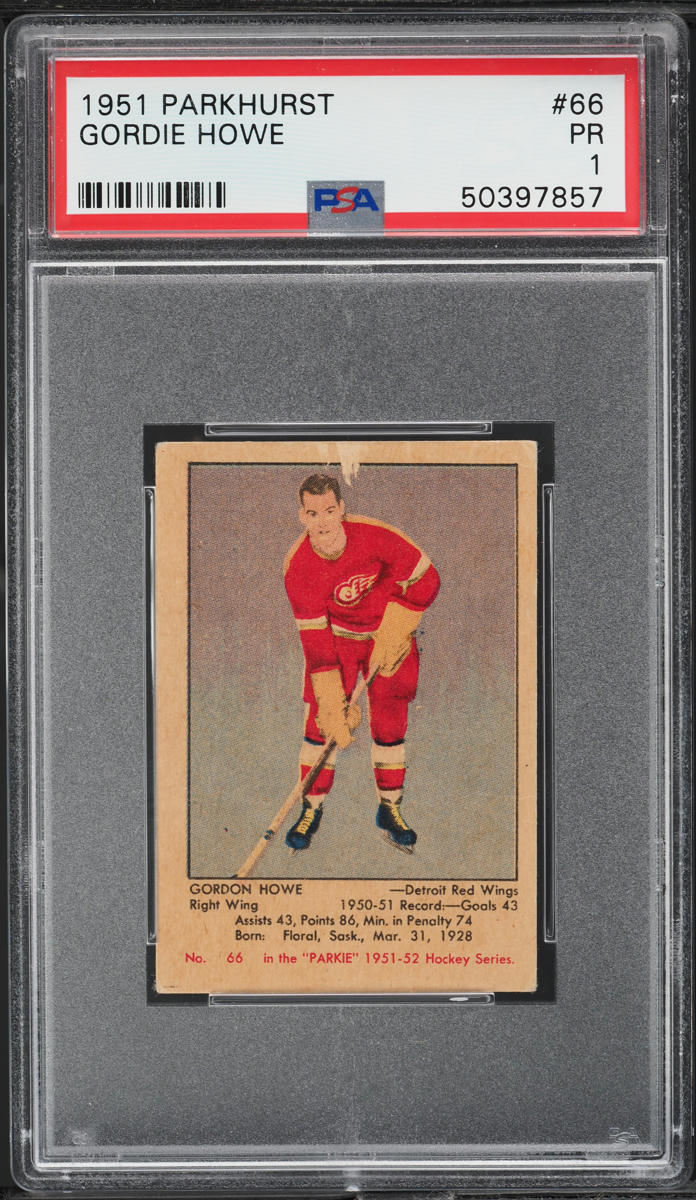 1951 Parkhurst Gordie Howe ROOKIE #66 PSA 1 PR