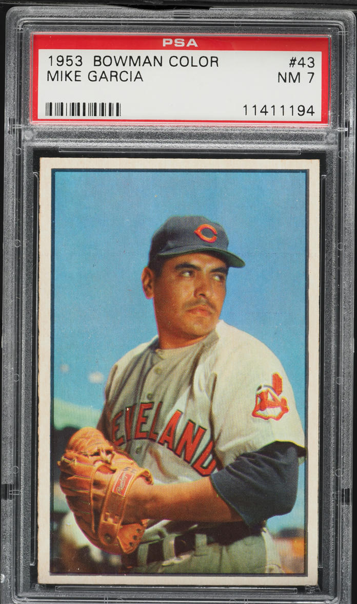 1953 Bowman Color Mike Garcia #43 PSA 7 NRMT