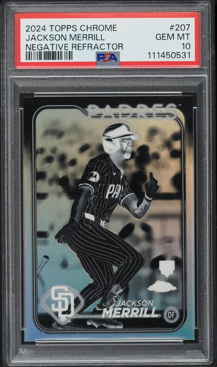 2024 Topps Chrome Negative Refractor Jackson Merrill ROOKIE #207 PSA 10 GEM MINT