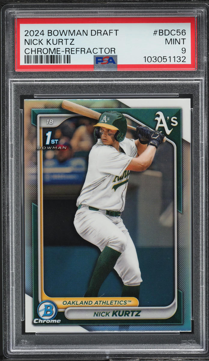 2024 Bowman Chrome Draft Refractor Nick Kurtz PROSPECT #BDC56 PSA 9 MINT