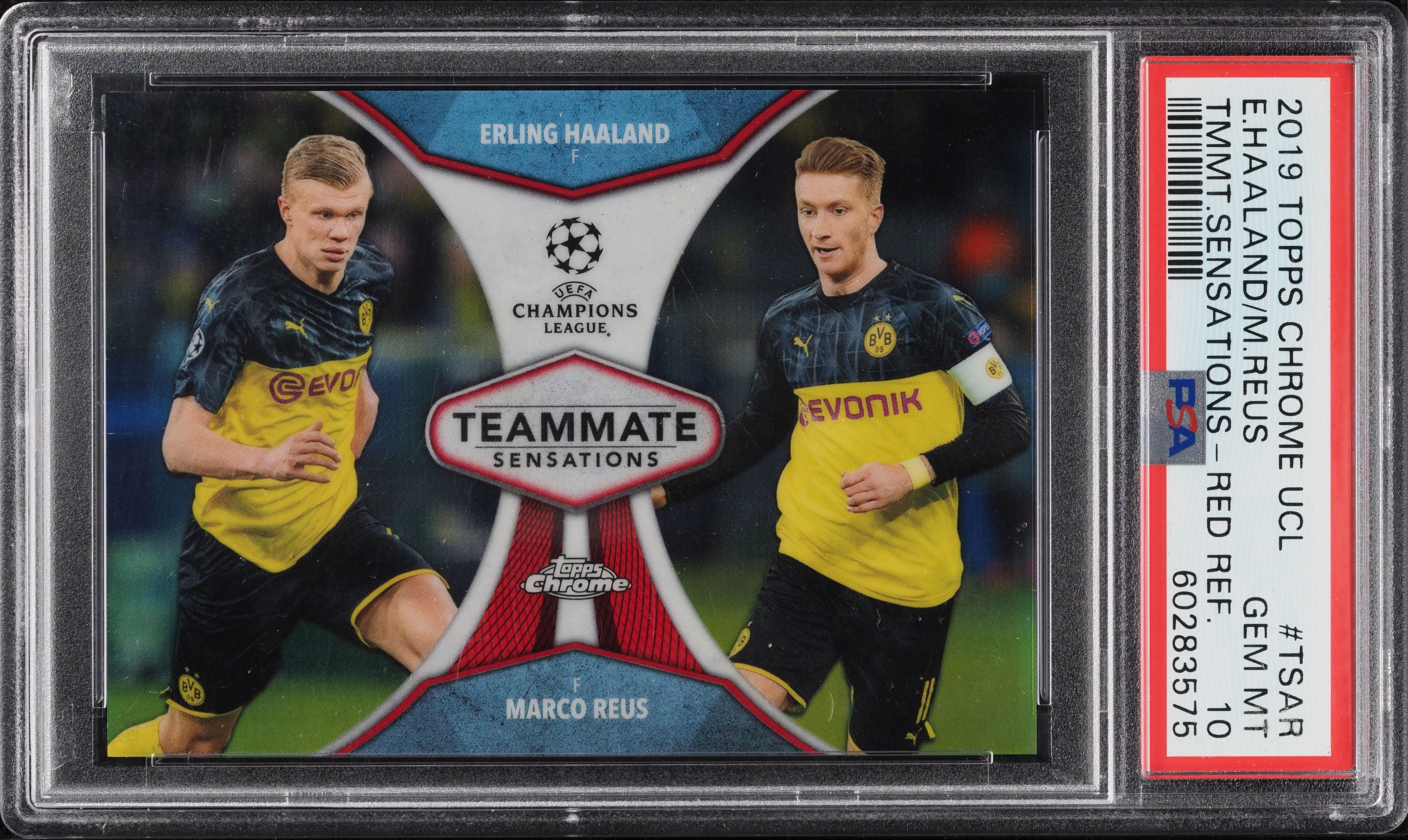 2019 Topps Chrome UEFA Sensations Red Ref. Reus Erling Haaland RC