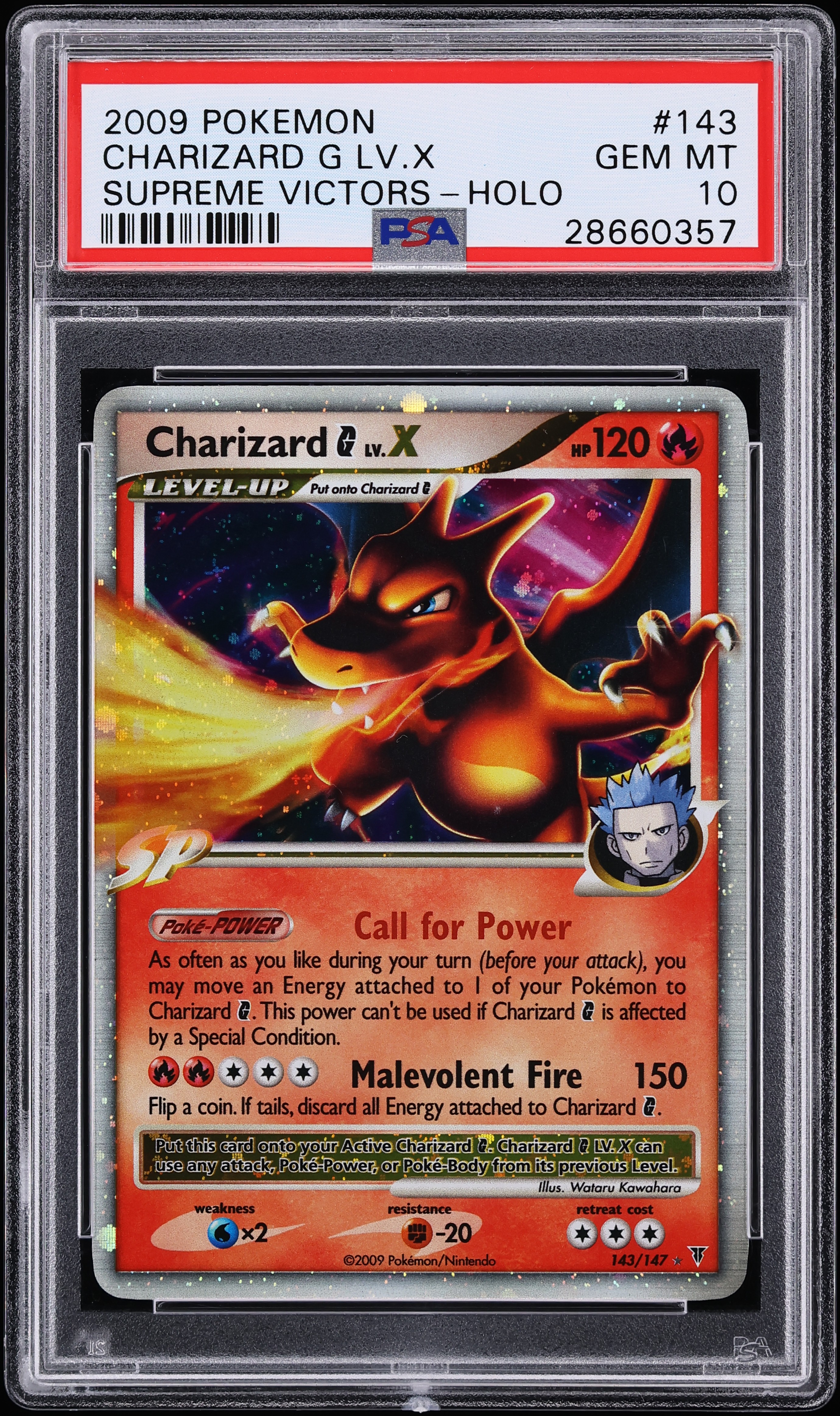2009 Pokemon Platinum Supreme Victors Holo Charizard G LV X #143 PSA 10 GEM MINT