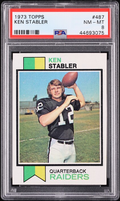 1973 Topps Football Ken Stabler ROOKIE #487 PSA 8 NM-MT
