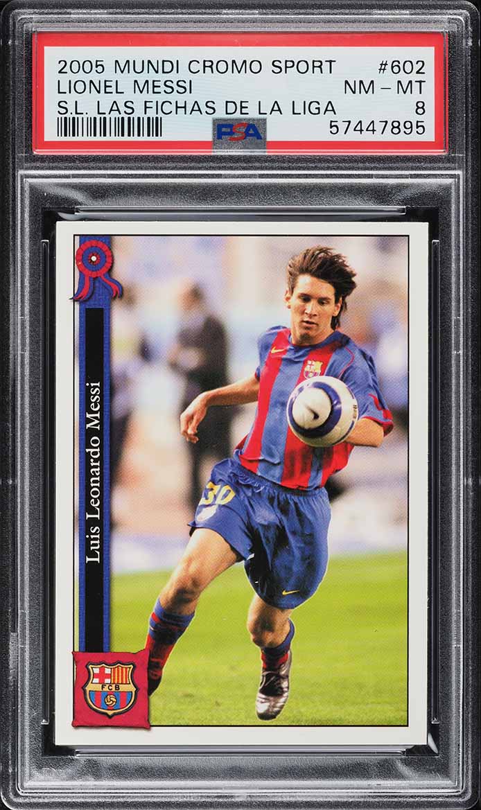 2005 Mundi Cromo Las Fichas De La Liga Lionel Messi #602 PSA 8 NM-MT