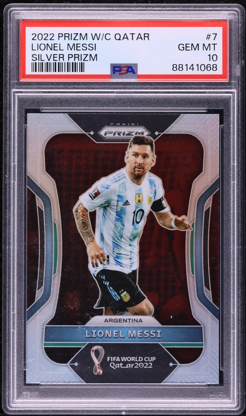 2022 Panini Prizm FIFA World Cup Qatar Silver Lionel Messi #7 PSA 10 GEM MINT