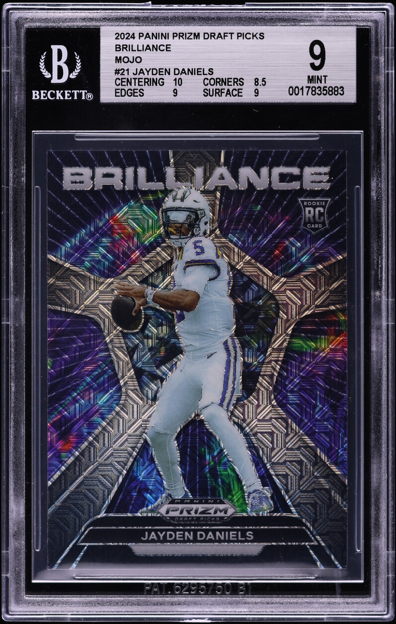 2024 Panini Prizm Draft Brilliance Mojo Jayden Daniels ROOKIE /25 #BR-JD BGS 9