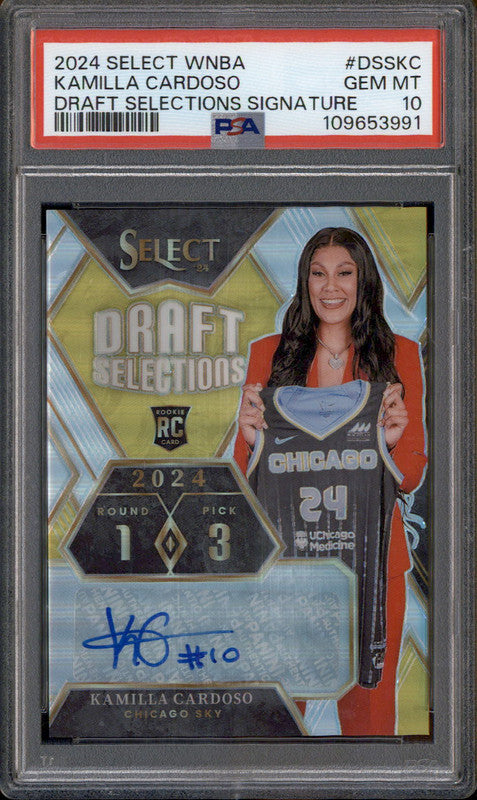 2024 Select WNBA Draft Selections Signatures Kamilla Cardoso RC Auto PSA 10