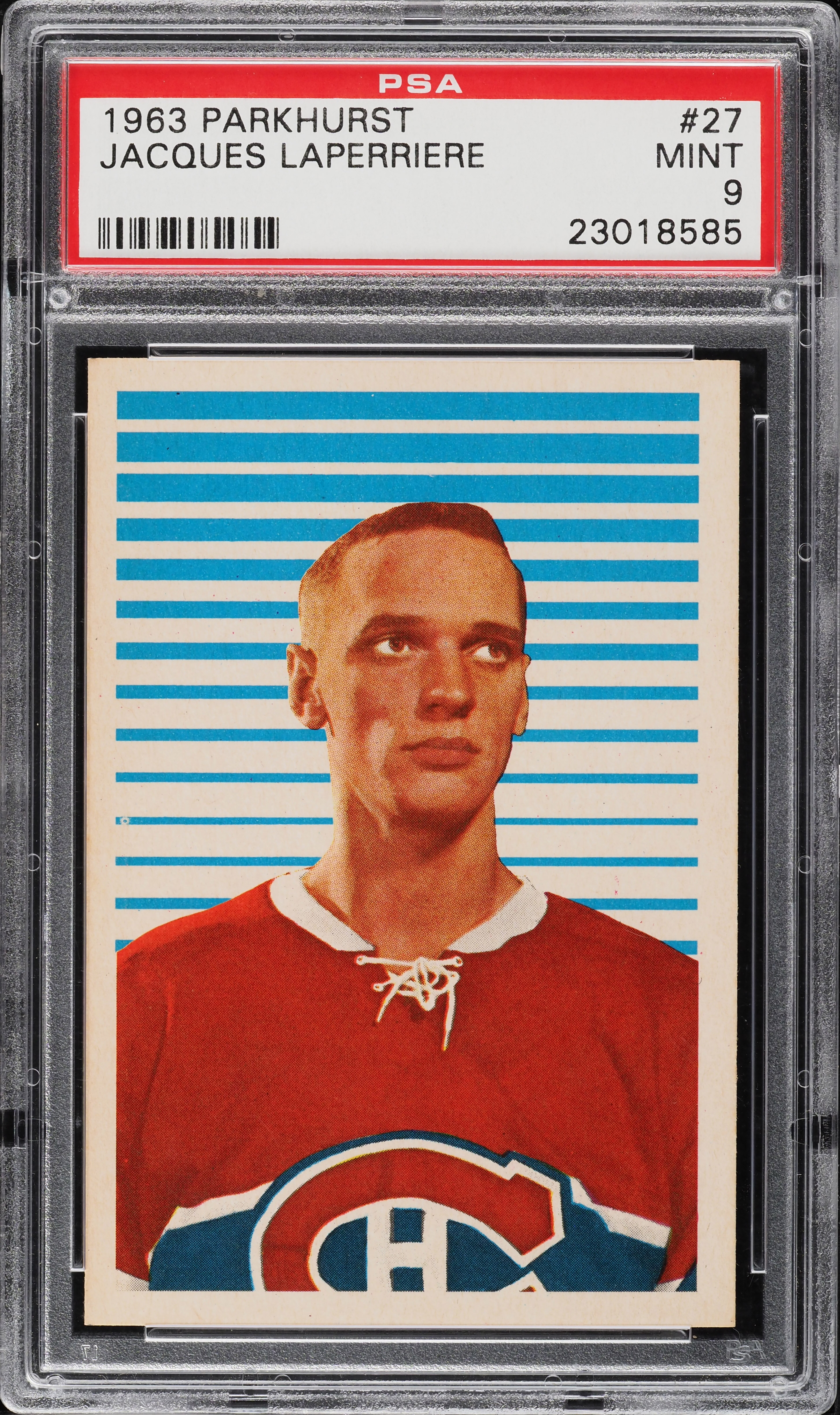 1963 Parkhurst Jacques Laperriere #27 PSA 9 MINT