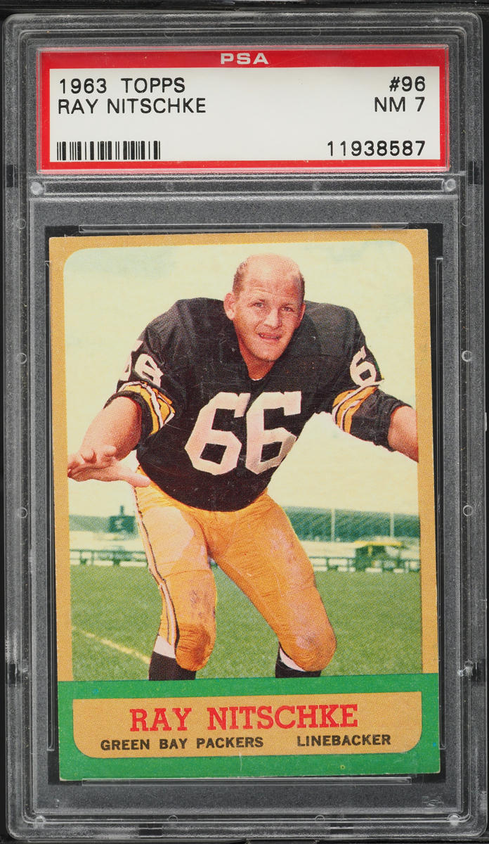 1963 Topps Football Ray Nitschke ROOKIE #96 PSA 7 NRMT