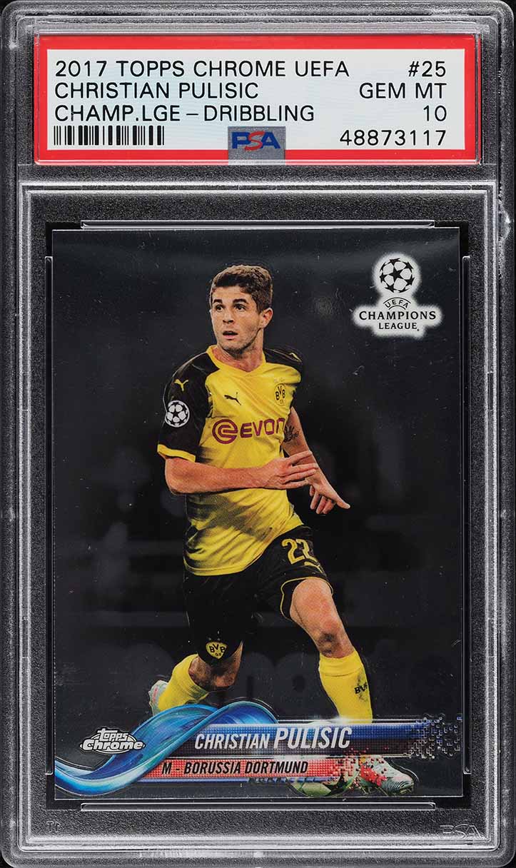 2017 Topps Chrome UEFA Christian Pulisic ROOKIE #25 PSA 10 GEM MINT