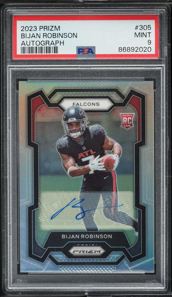 2023 Panini Prizm Silver Bijan Robinson ROOKIE AUTO #305 PSA 9 MINT