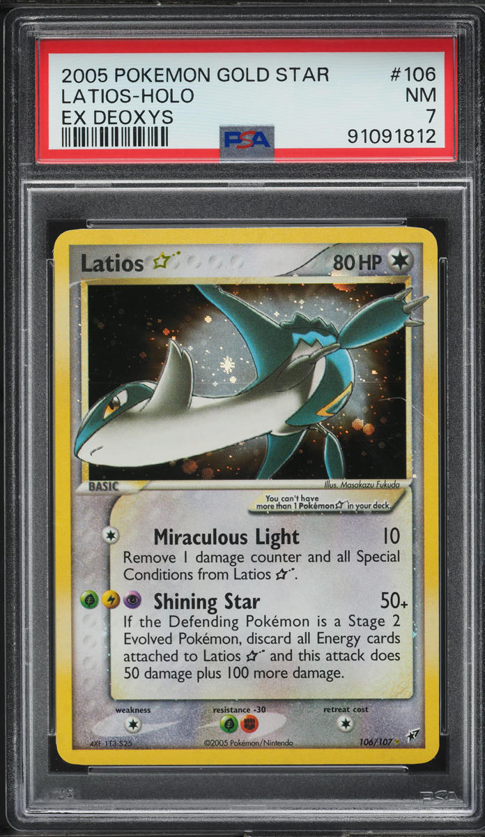 2005 Pokemon EX Deoxys Holo Latios Gold Star #106 PSA 7 NRMT