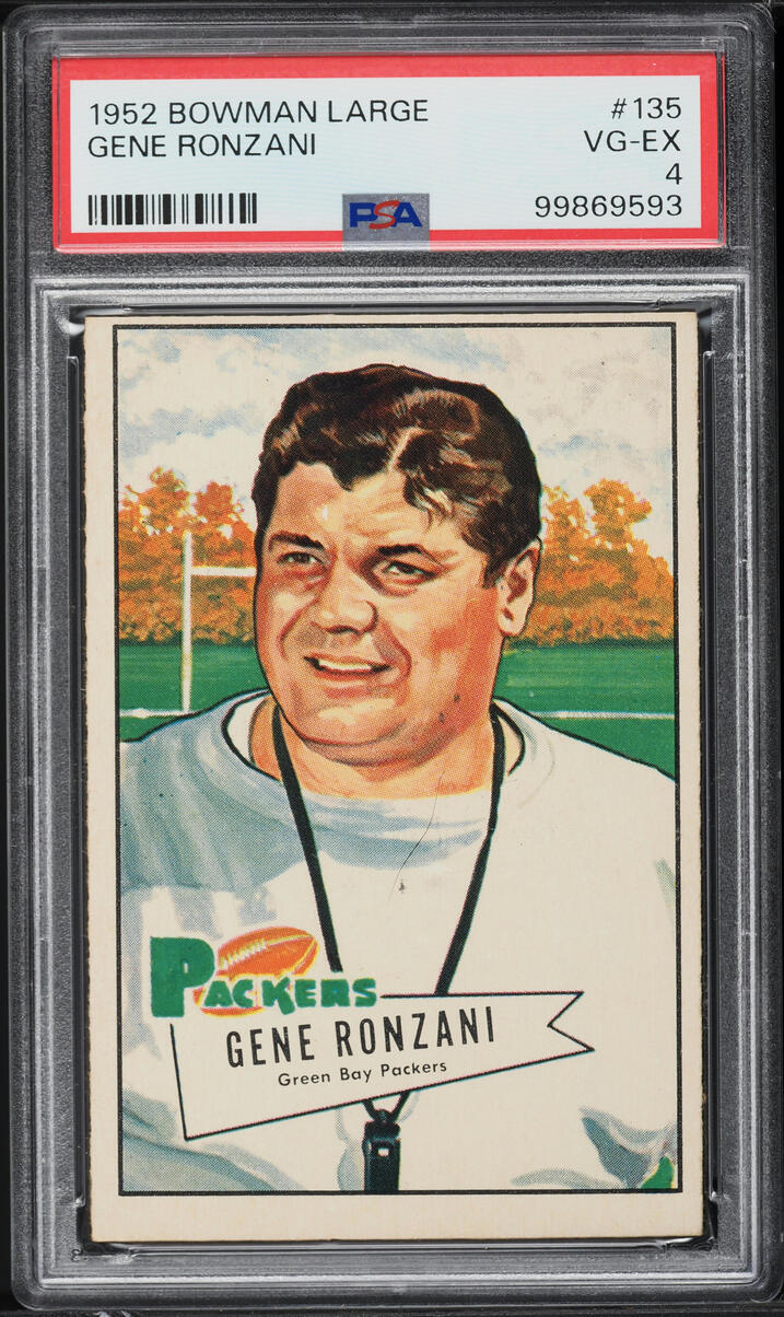 1952 Bowman Large Gene Ronzani SP ROOKIE #135 PSA 4 VGEX