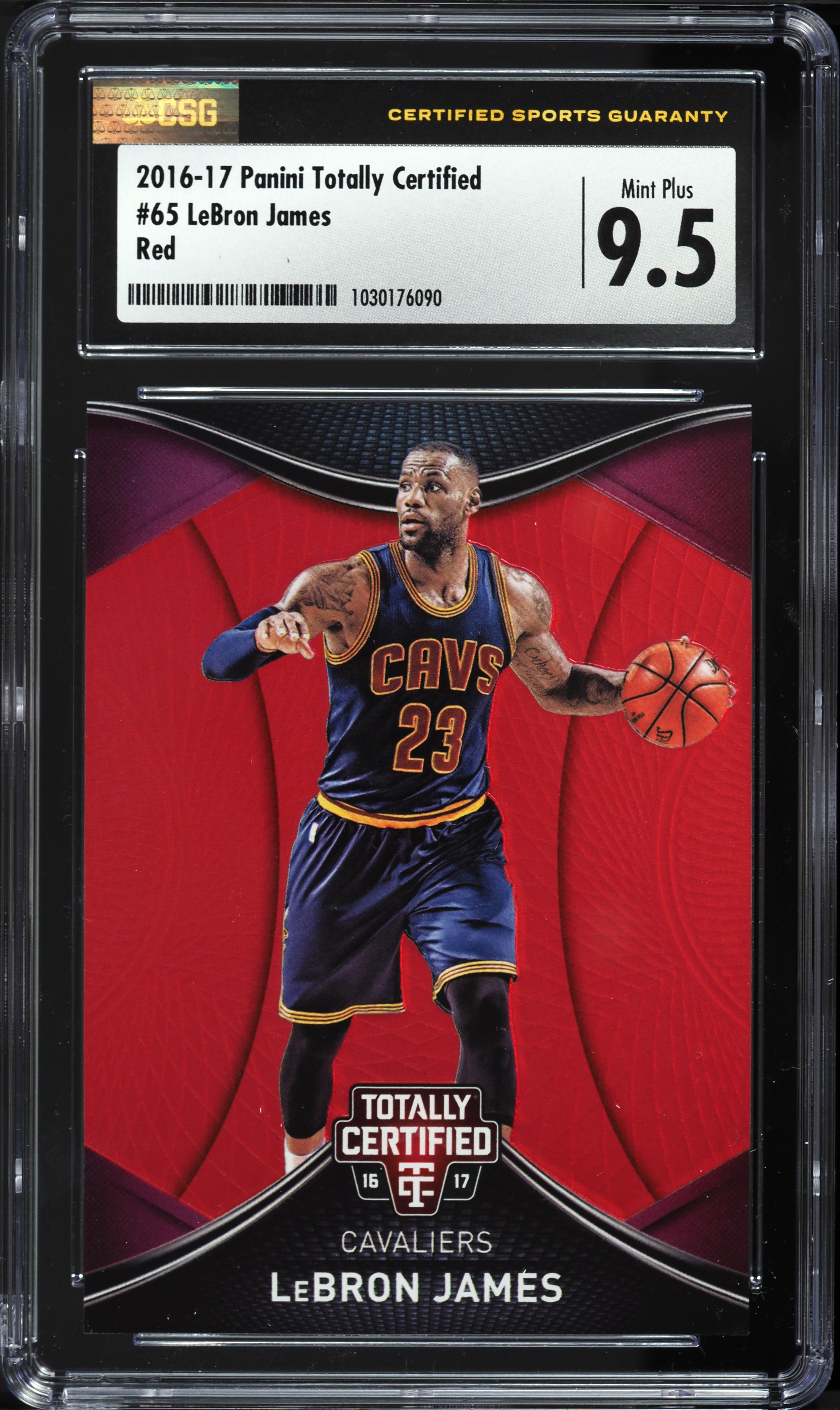 2016 Totally Certified Red LeBron James /199 #65 CSG 9.5 MINT+