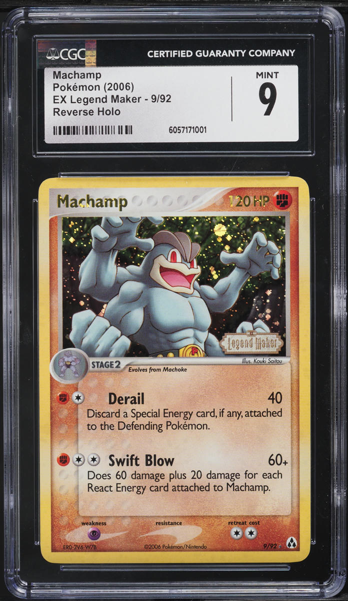 2006 Pokemon EX Legend Maker Reverse Holo Machamp #9 CGC 9 MINT
