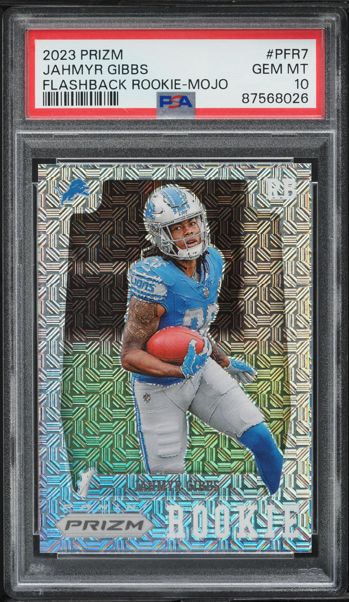 2023 Panini Prizm Flashback Mojo Jahmyr Gibbs ROOKIE /25 #PFR7 PSA 10 GEM MINT