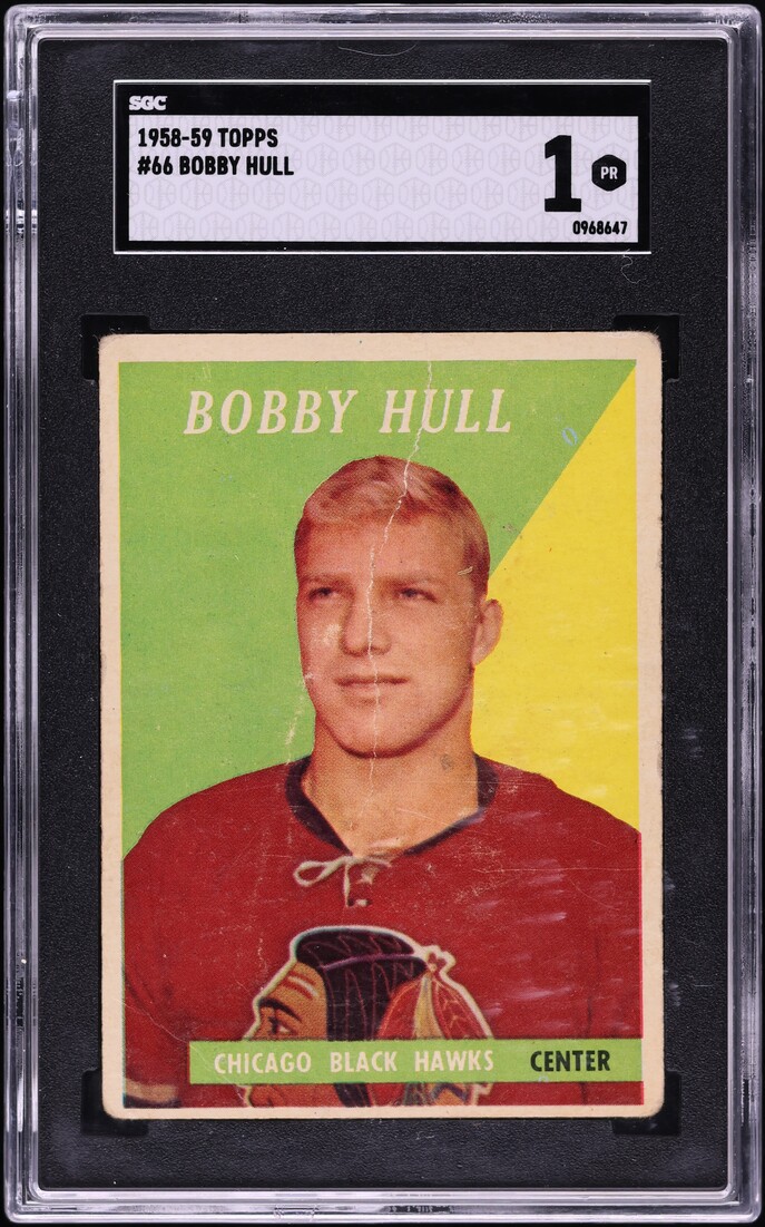 1958 Topps Hockey Bobby Hull ROOKIE #66 SGC 1 PR
