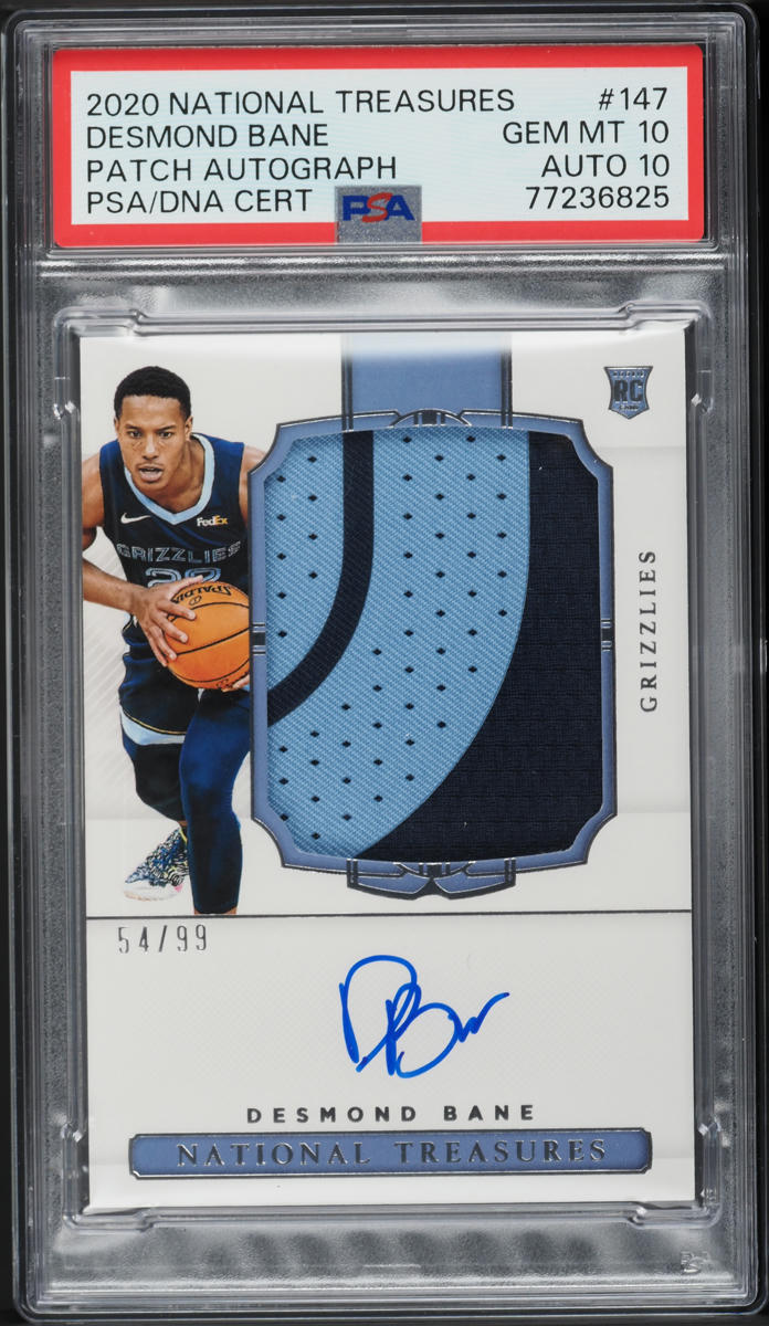 2020 National Treasures Desmond Bane ROOKIE PATCH AUTO DNA 10 /99 #147 PSA 10