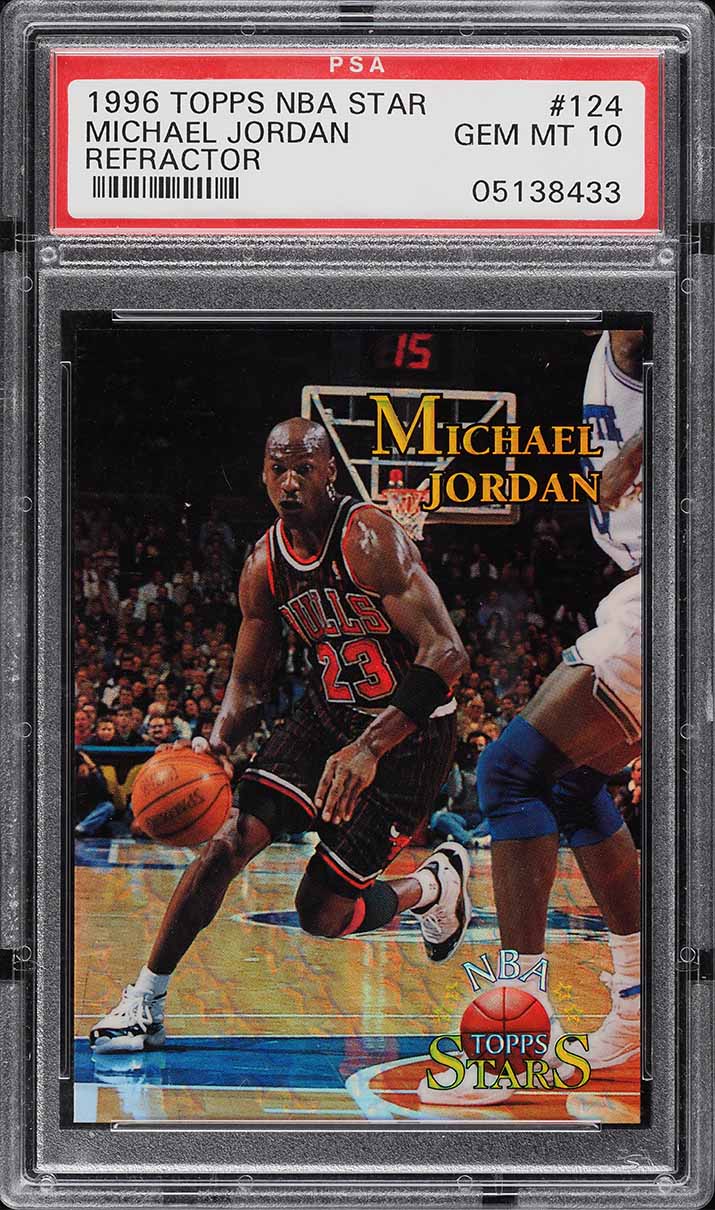 1996 Topps NBA Stars Finest Refractor Michael Jordan #124 PSA 10 GEM MINT