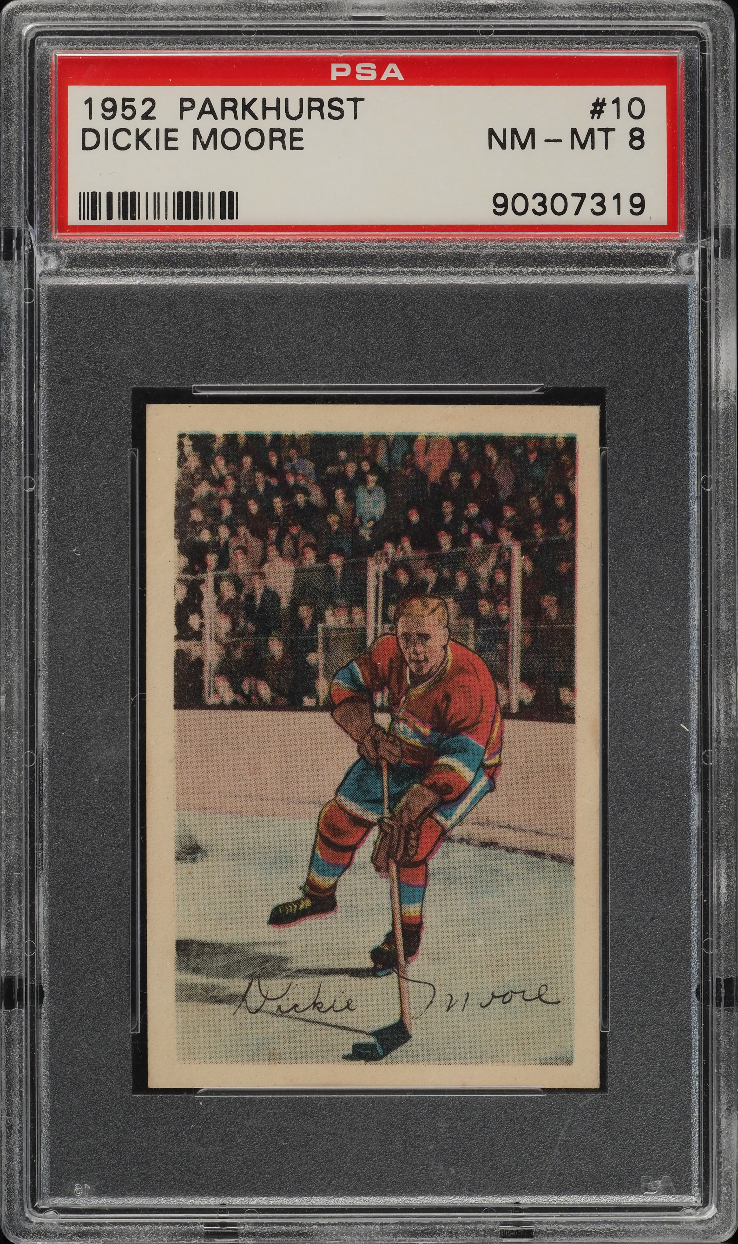 1952 Parkhurst Dickie Moore ROOKIE RC #10 PSA 8 NM-MT