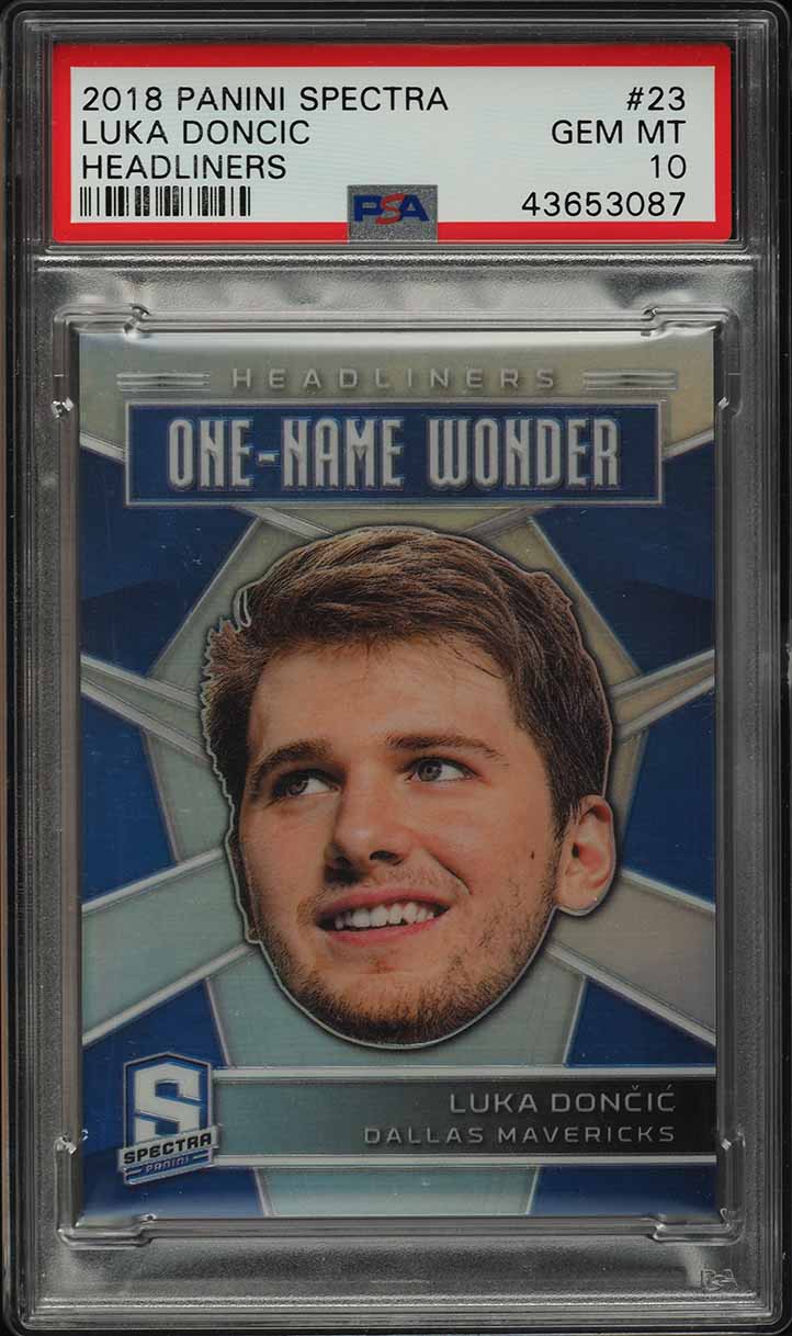 2018 Panini Spectra Headliners Luka Doncic ROOKIE RC #23 PSA 10 GEM MINT