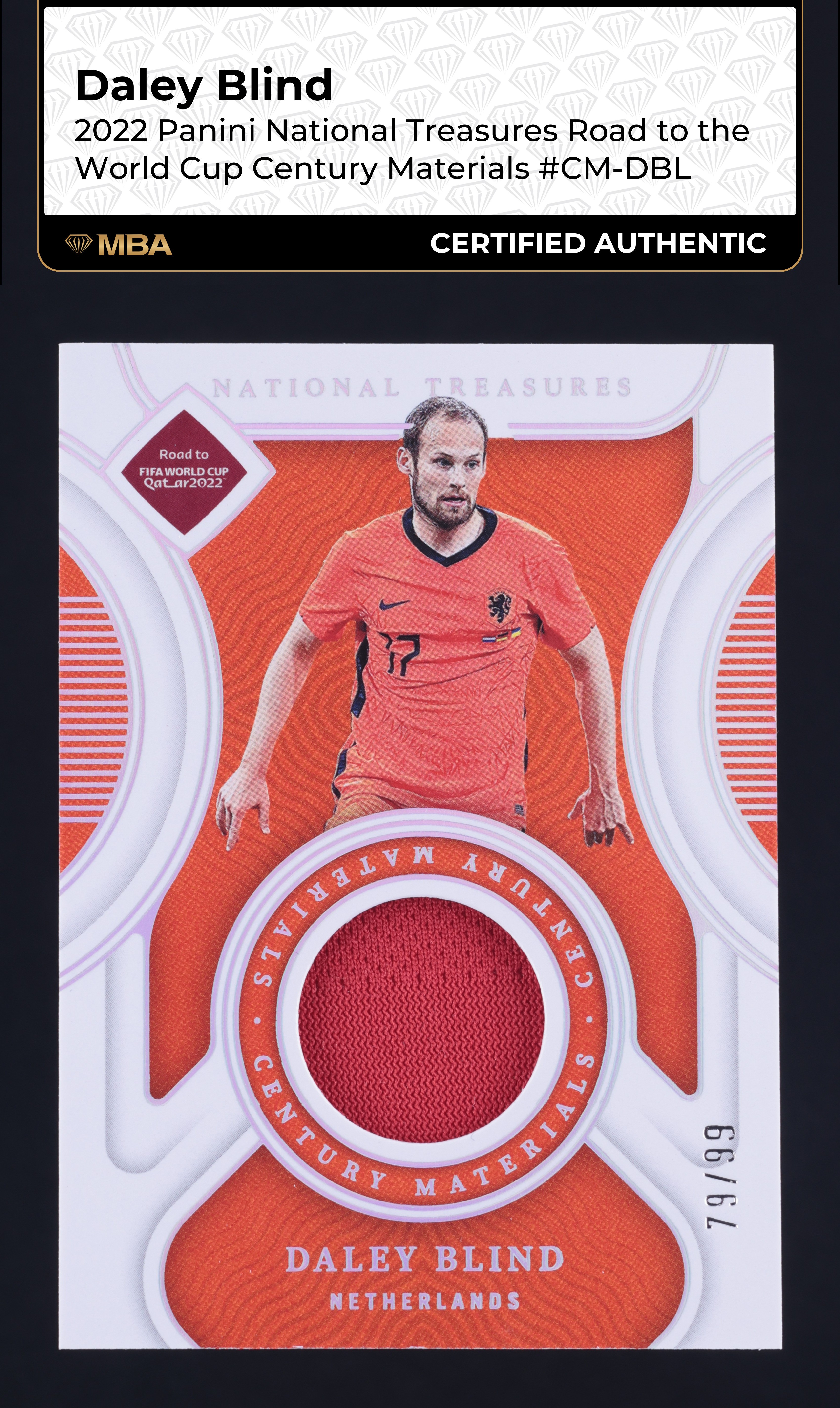 2022 National Treasures World Cup Century Daley Blind PATCH /99 #CM-DBL MBA AUTH