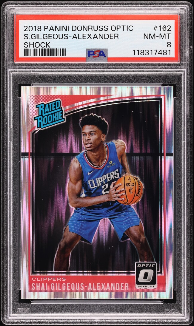 2018 Donruss Optic Shock Shai Gilgeous-Alexander ROOKIE #162 PSA 8 NM-MT