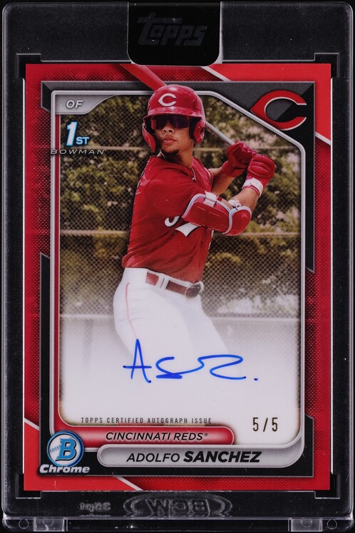 2024 Bowman Chrome Red Refractor Adolfo Sanchez PROSPECT AUTO 5/5 #CPA-AS