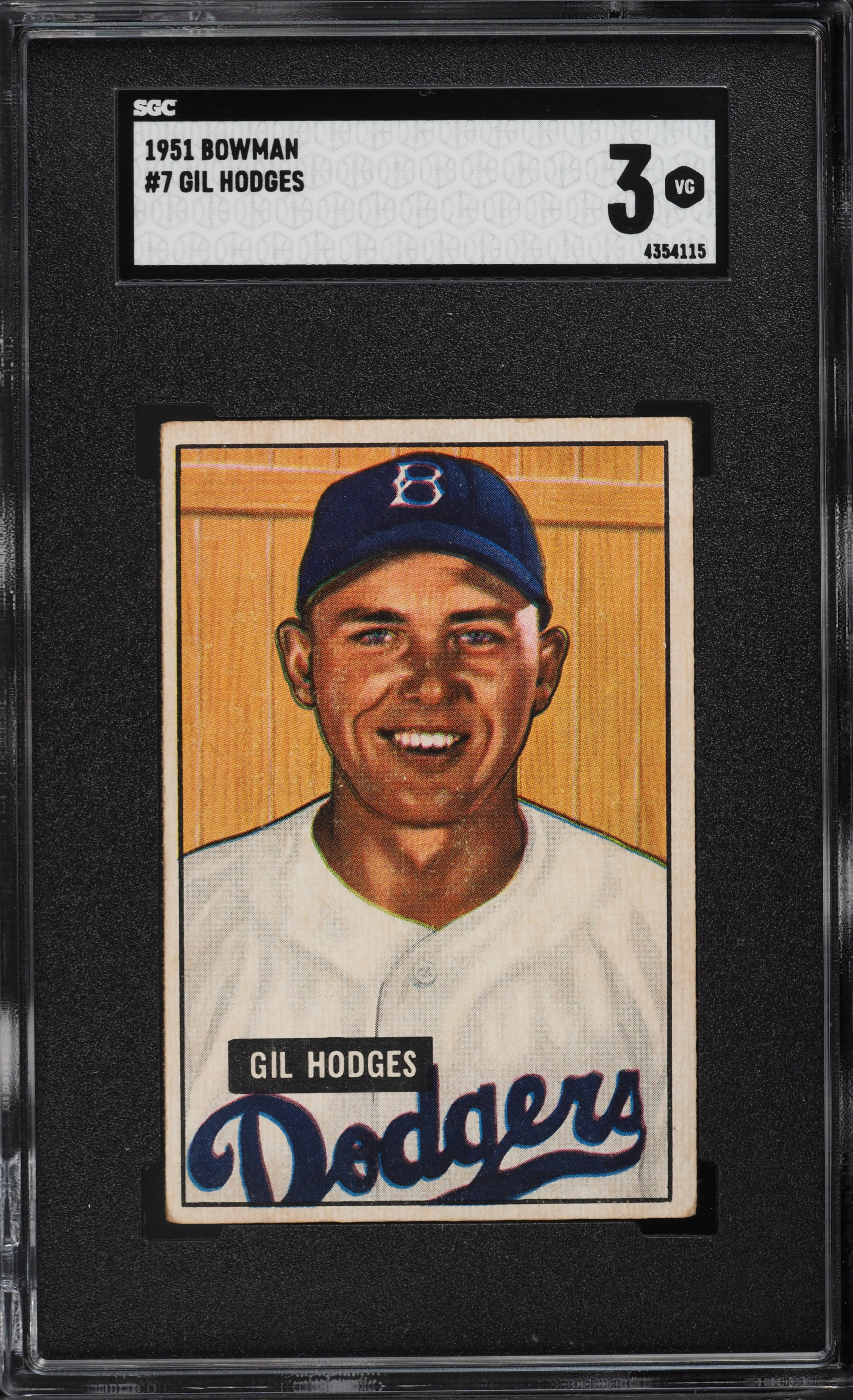 1951 Bowman Gil Hodges #7 SGC 3 VG