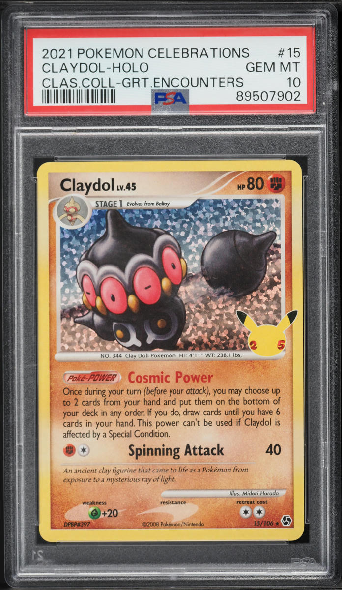2021 Pokemon Sword & Shield Celebrations Classic Collection Holo Claydol #15 PSA 10 GEM MINT