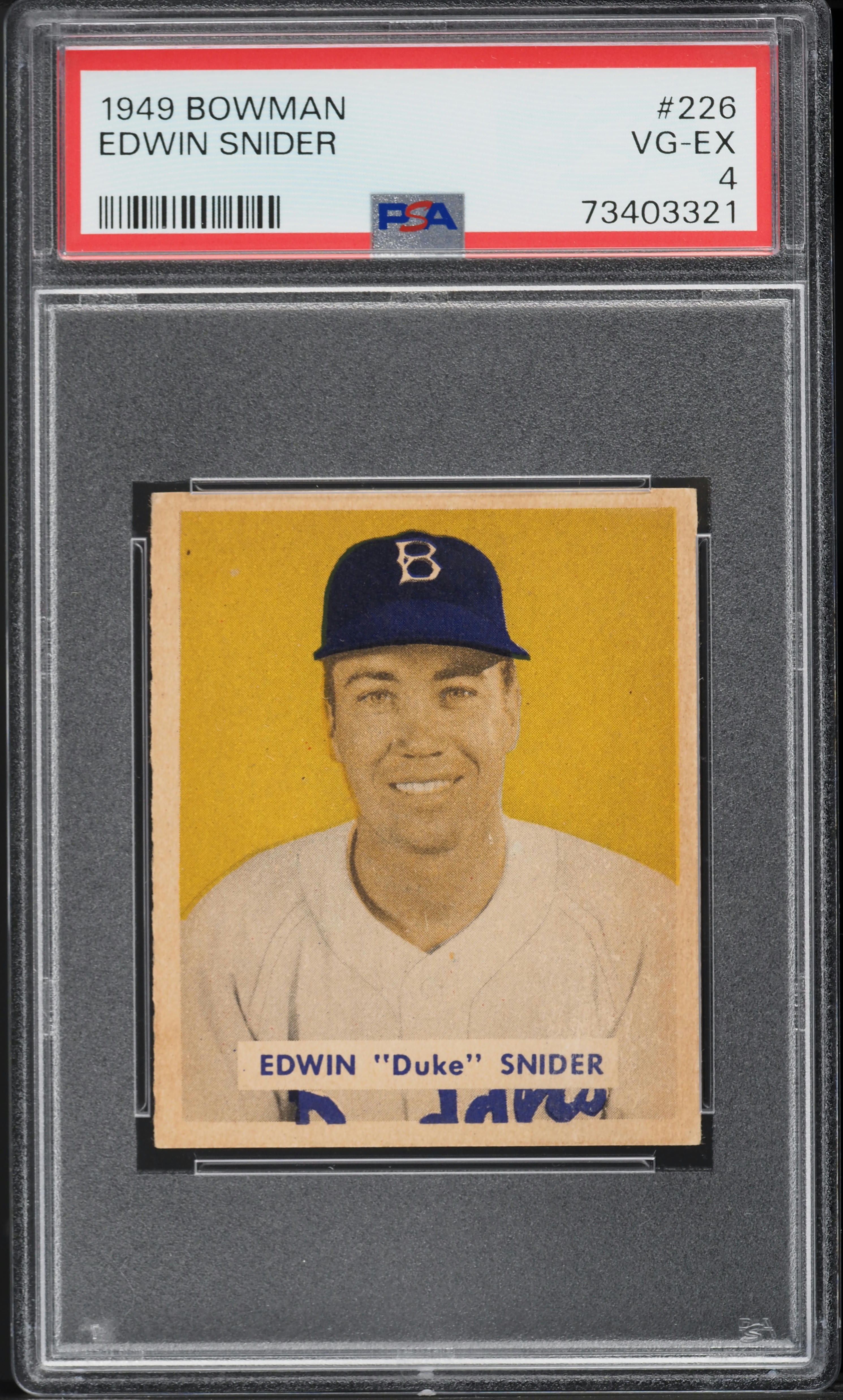 1949 Bowman Duke Snider ROOKIE #226 PSA 4 VGEX