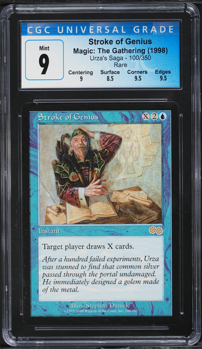 1998 Magic The Gathering MTG Urza's Saga Stroke Of Genius #100 CGC 9 MINT