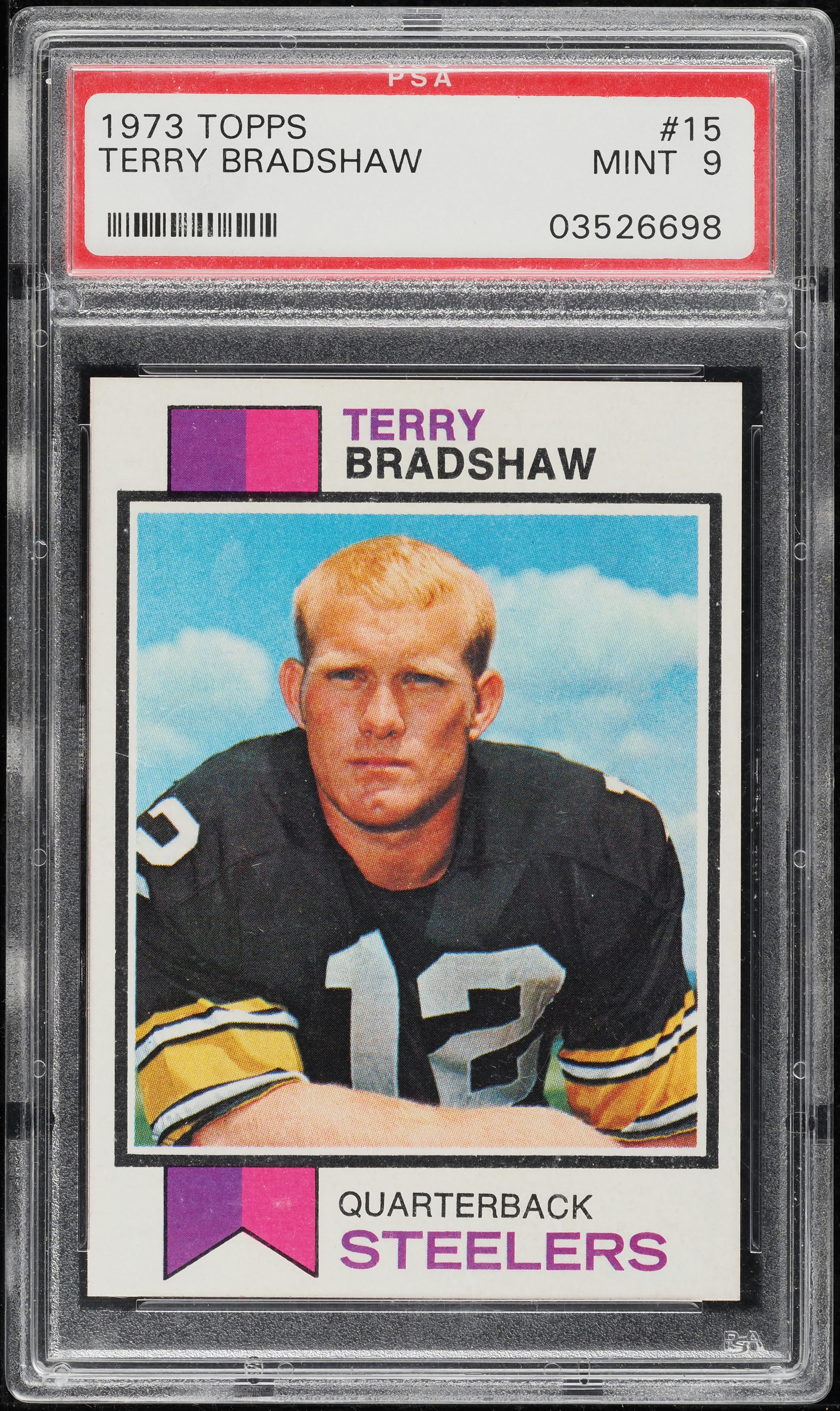 1973 Topps Football Terry Bradshaw #15 PSA 9 MINT