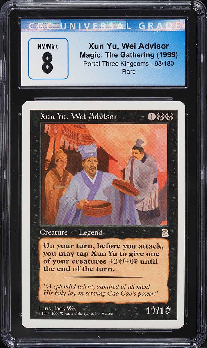 1999 Magic The Gathering MTG Portal Three Kingdoms Xun Yu, Wei Advisor #93 CGC 8