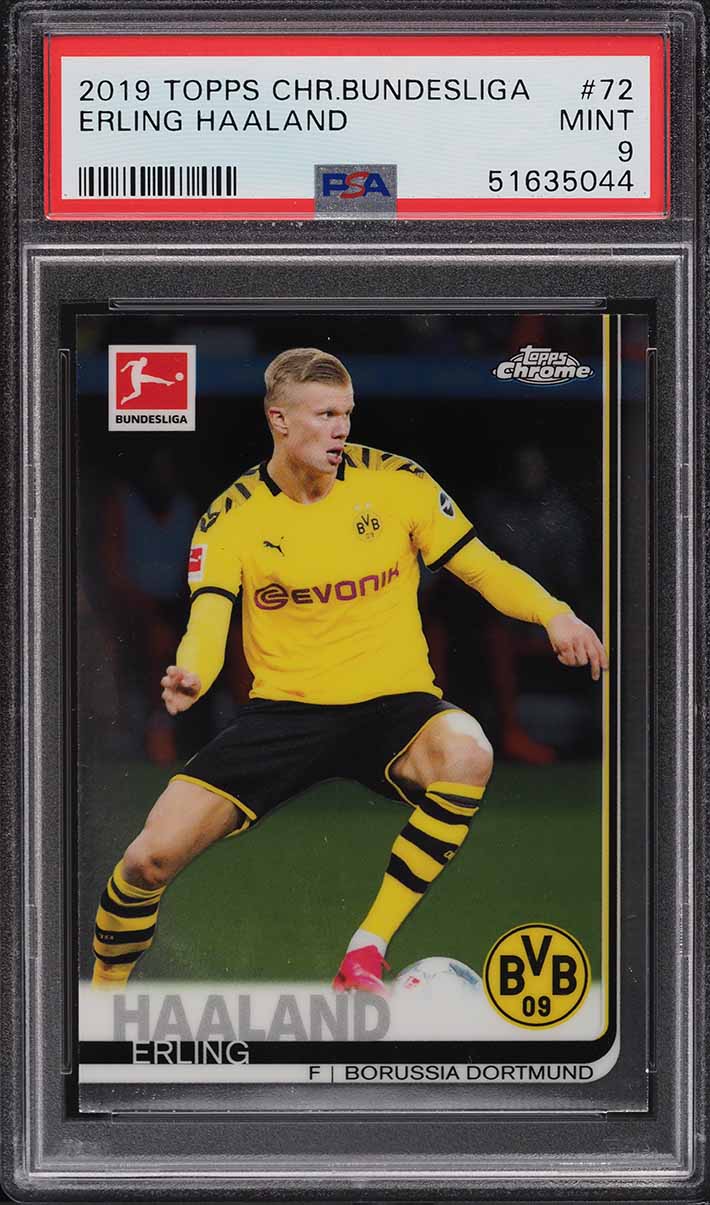 2019 Topps Chrome Bundesliga Erling Haaland ROOKIE #72 PSA 9 MINT