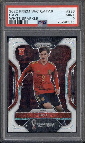 2022 Panini Prizm World Cup White Sparkle #223 Gavi PSA 9